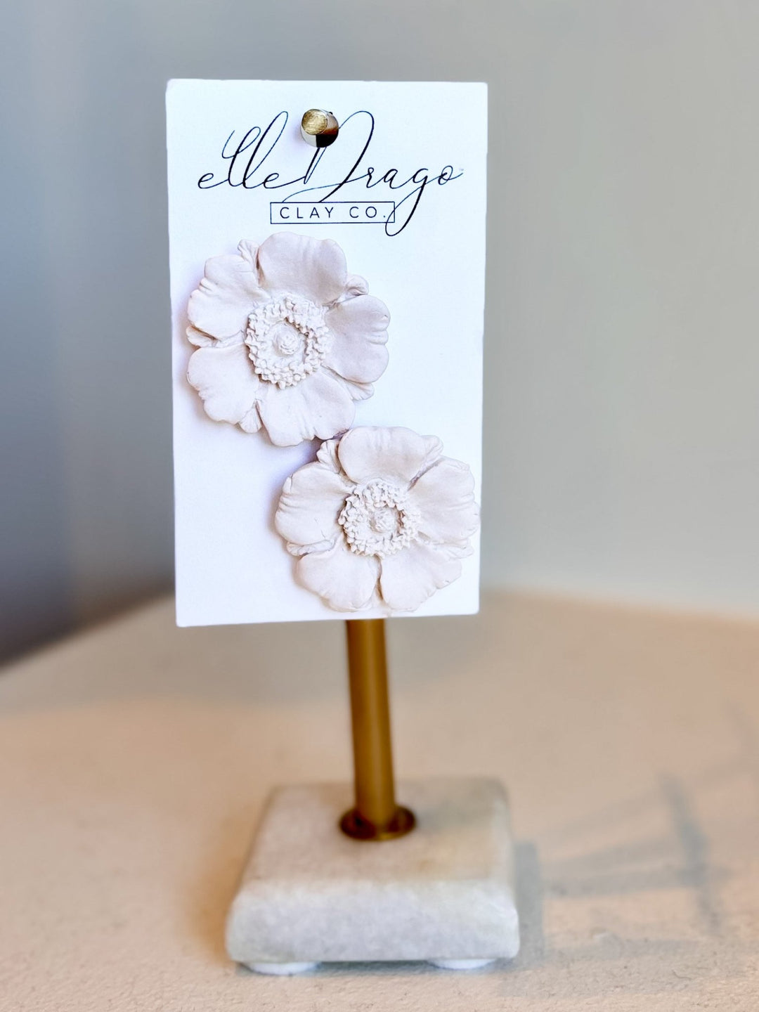 Elle DragoED Cream Flower Stud - Polish Boutique