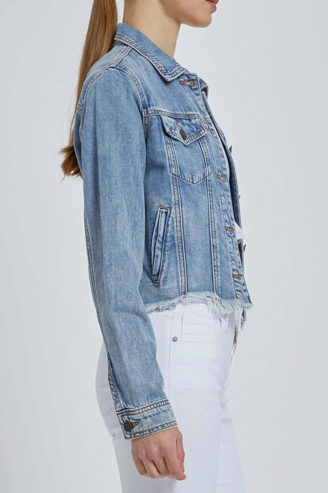 HiddenRebel Frayed Jean Jacket - Polish Boutique