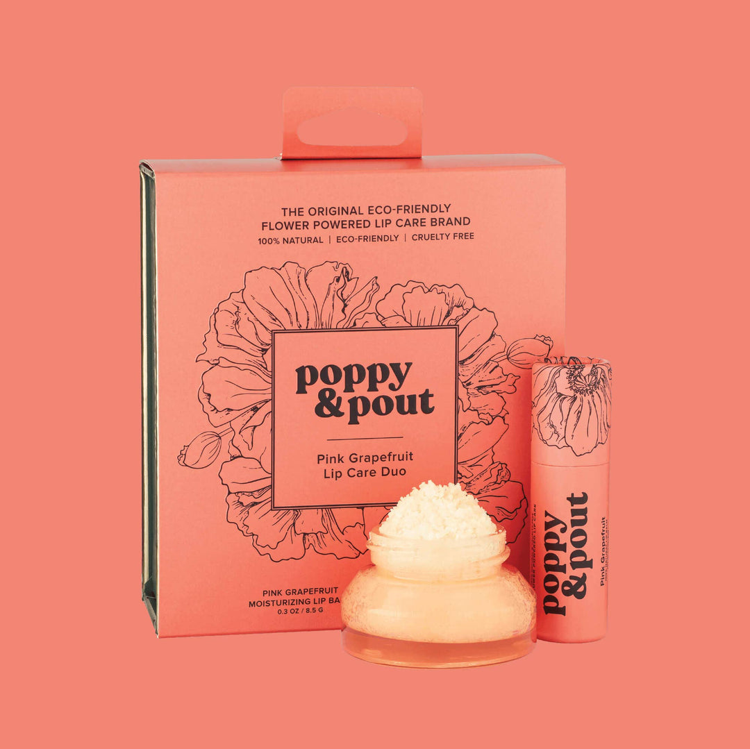 Poppy & PoutLip Set, Grapefruit - Polish Boutique